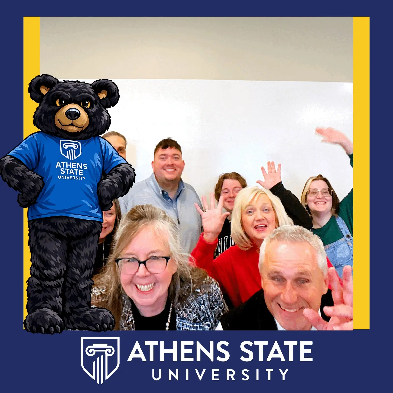 Guests at an Athens State University lunch meeting