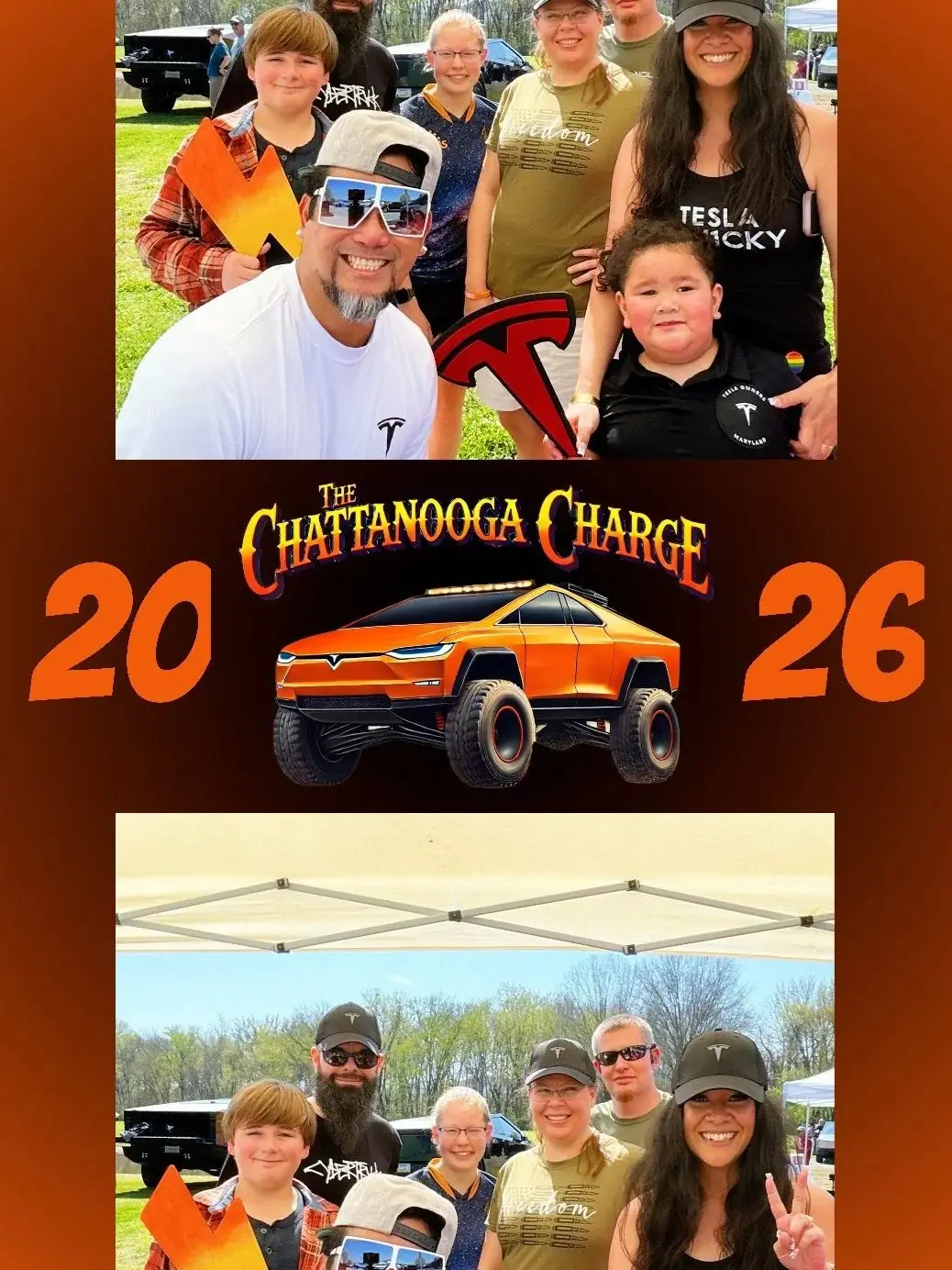 A family posing at Chattanooga Charge 2026