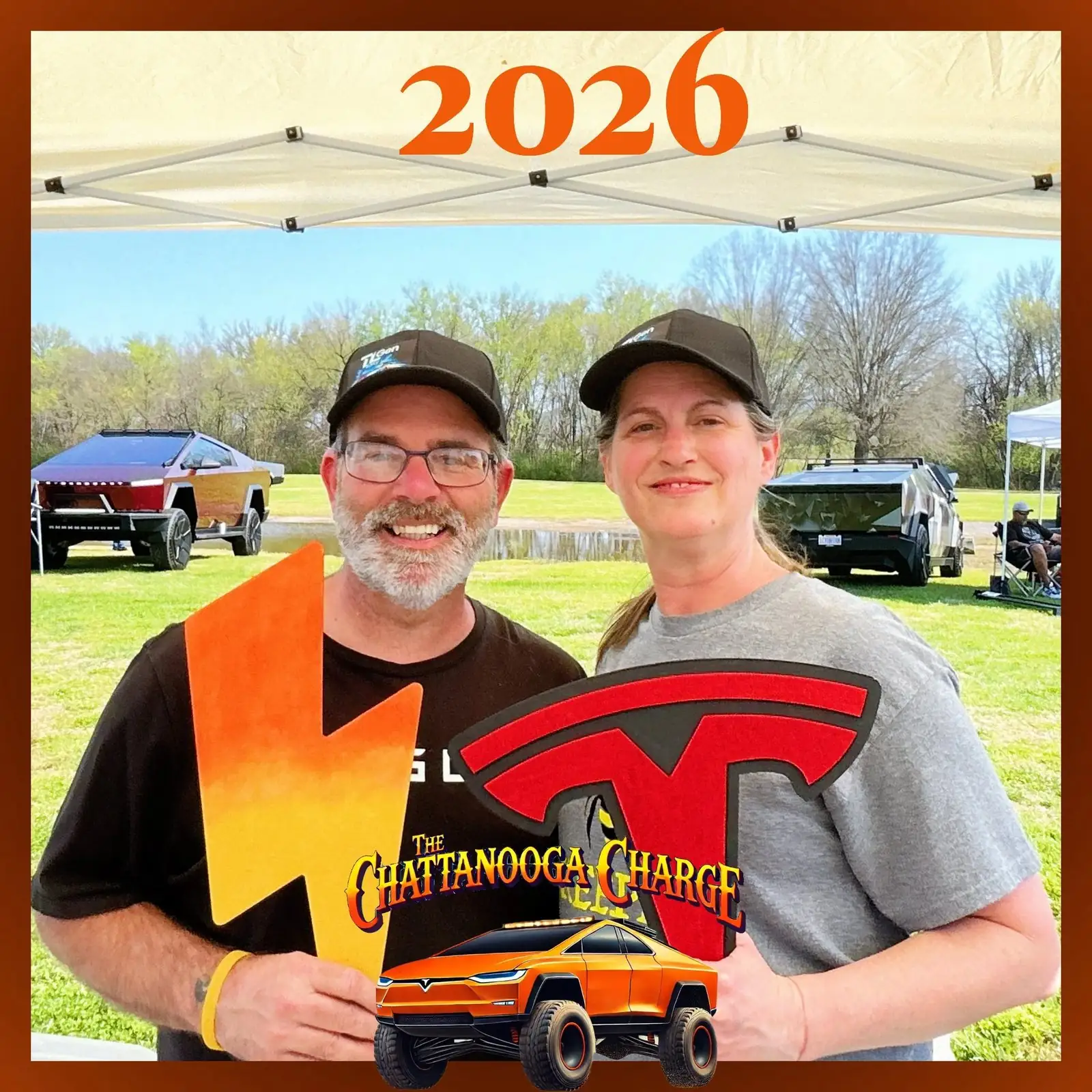 Two guests with a basketball at Chattanooga Charge 2026